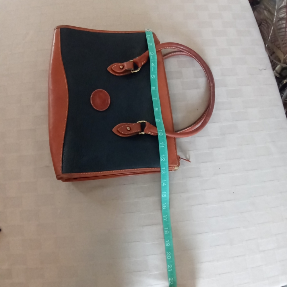 Dooney & Bourke Vintage Leather Navy/Brown Satchel - Picture 15 of 16